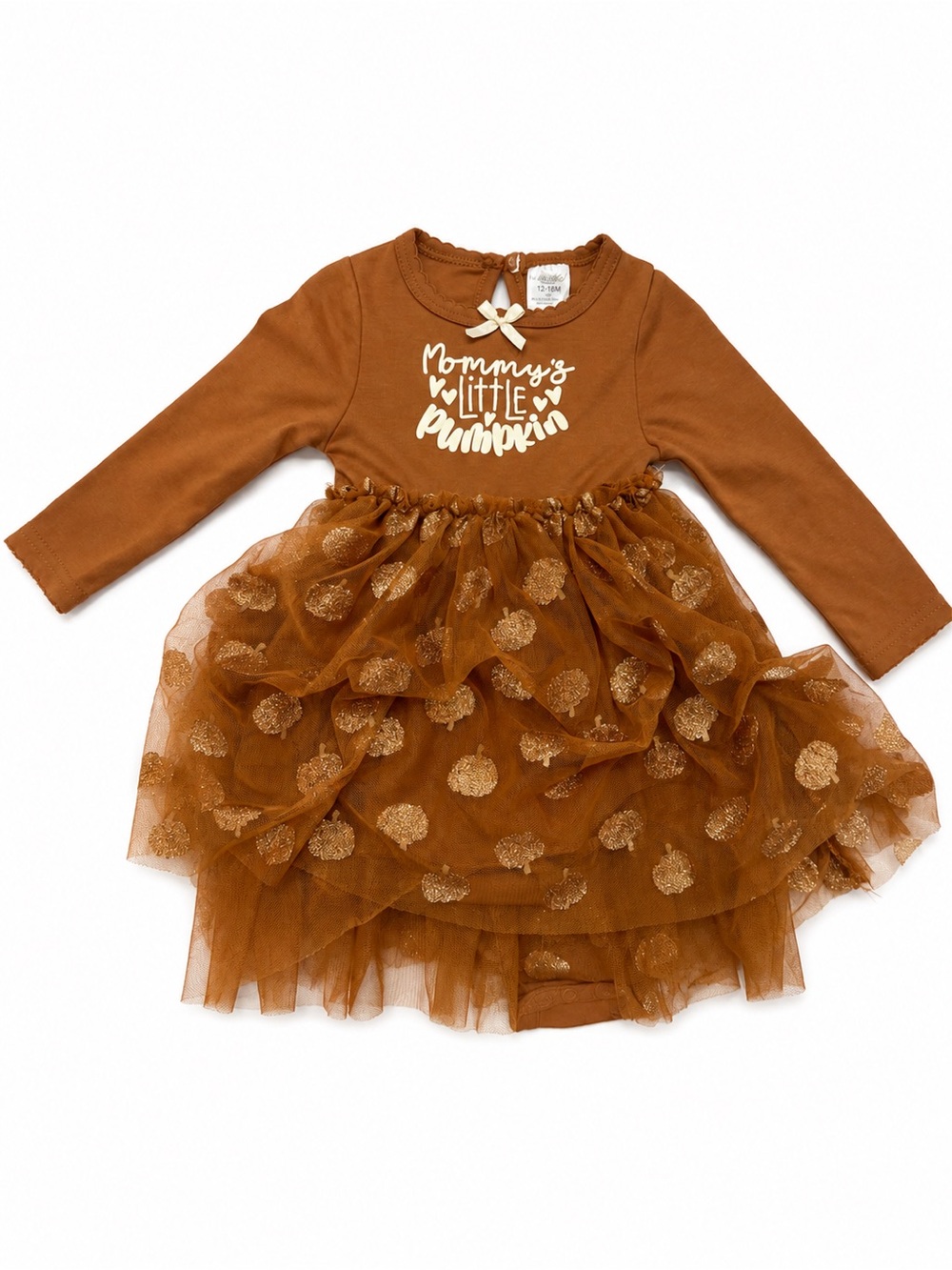 Mommy's Little Pumpkin Brown Tulle Dress - Kids Costume